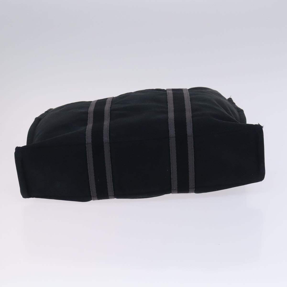 HERMES Fourre Tout Tote Bag Canvas 5Set Black Gray Navy Auth ti2959
