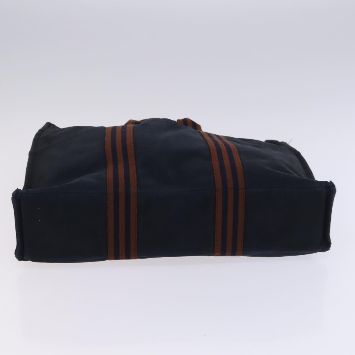 HERMES Fourre Tout Tote Bag Canvas 5Set Black Gray Navy Auth ti2959