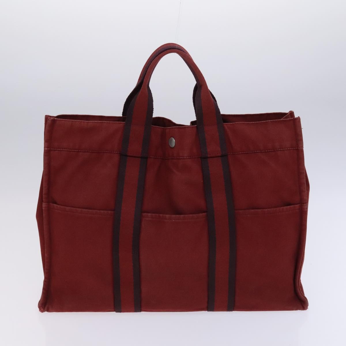 HERMES Fourre Tout Tote Bag Canvas 5Set Black Gray Navy Auth ti2959