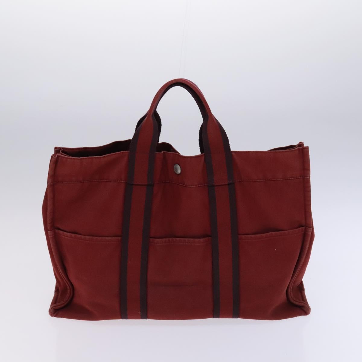HERMES Fourre Tout Tote Bag Canvas 5Set Black Gray Navy Auth ti2959