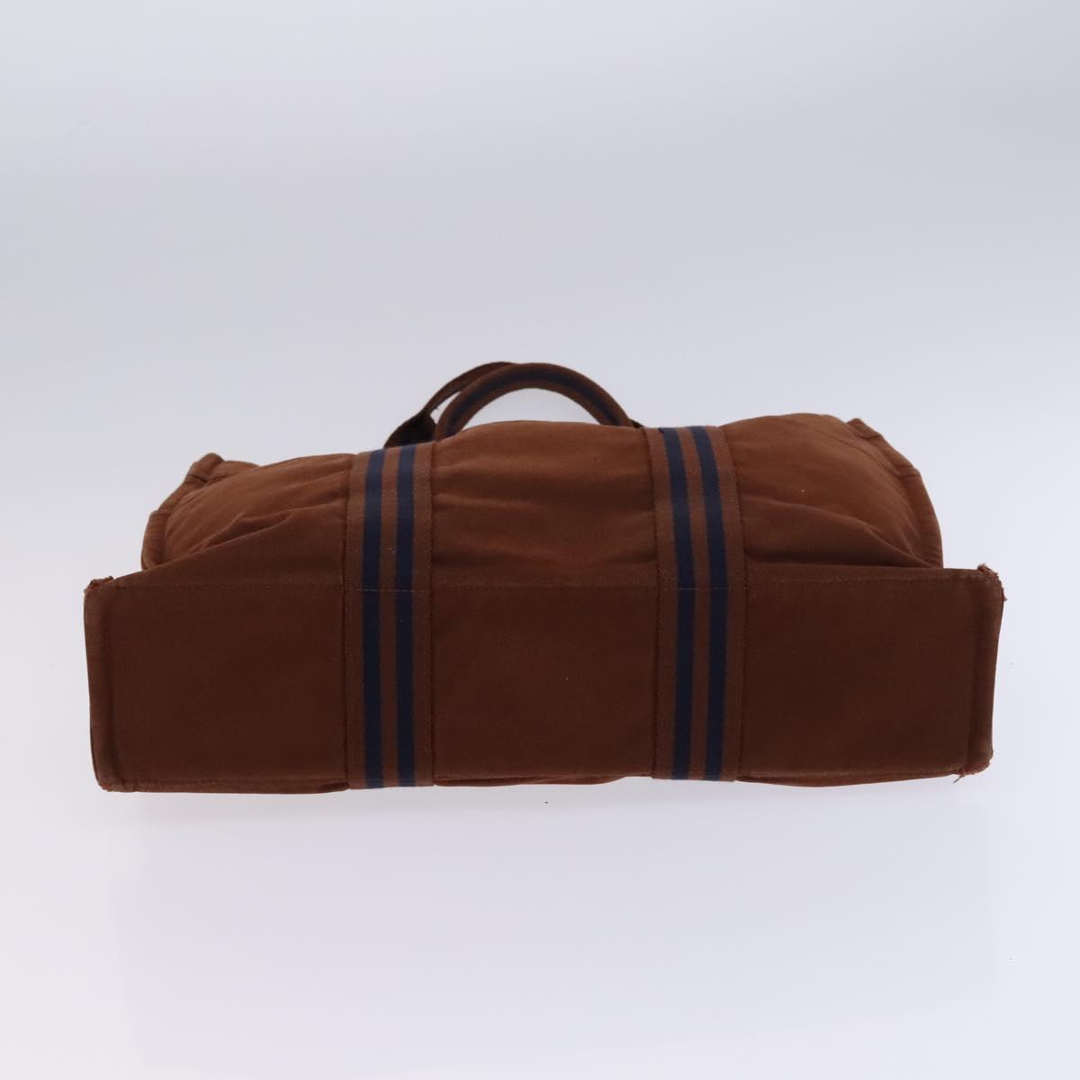 HERMES Fourre Tout Tote Bag Canvas 5Set Black Gray Navy Auth ti2959