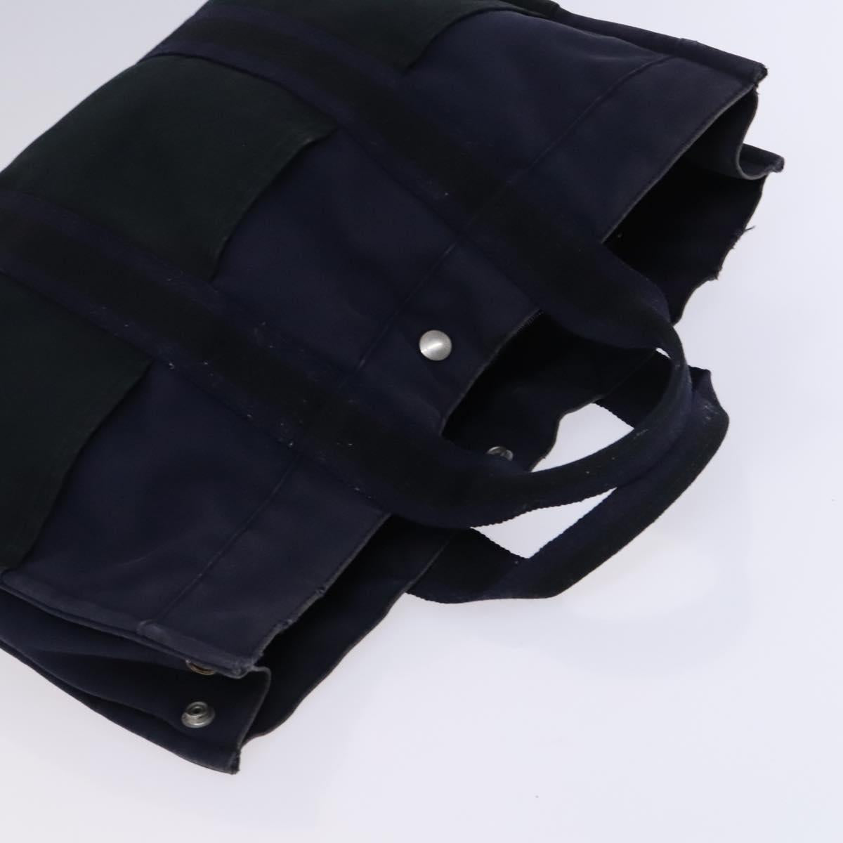 HERMES Fourre Tout Tote Bag Canvas 5Set Black Gray Navy Auth ti2959