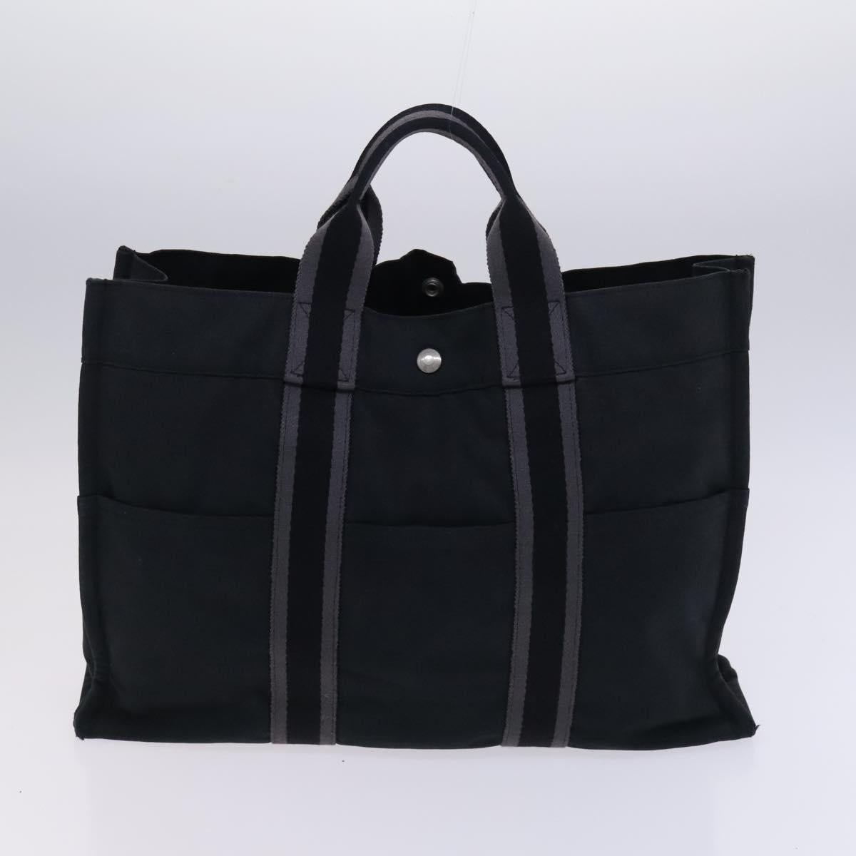 HERMES Fourre Tout Tote Bag Canvas 5Set Black Gray Navy Auth ti2959