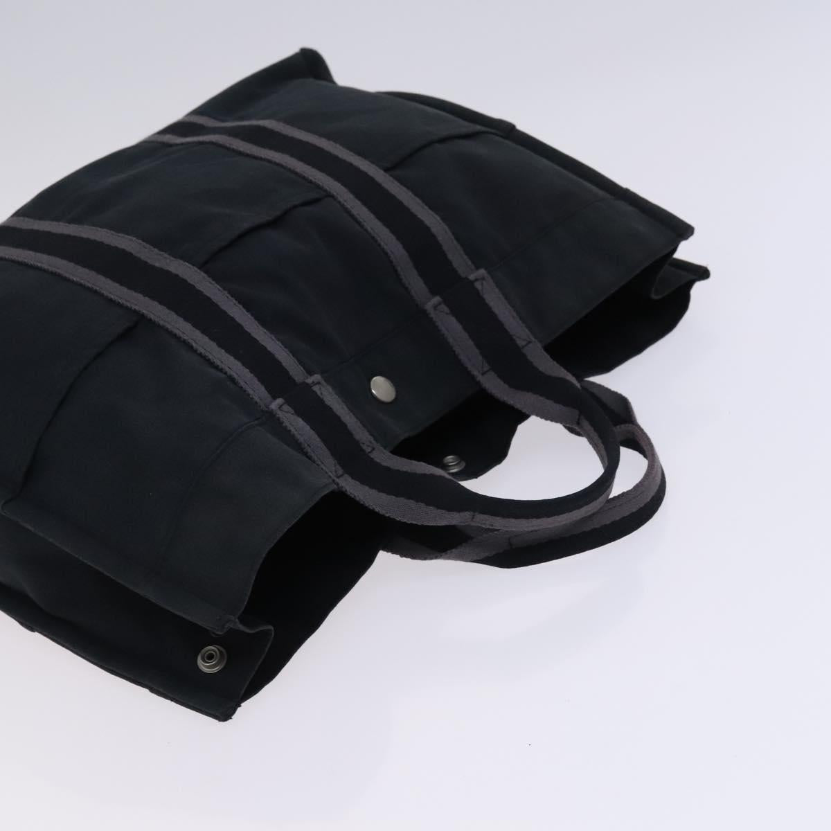 HERMES Fourre Tout Tote Bag Canvas 5Set Black Gray Navy Auth ti2959