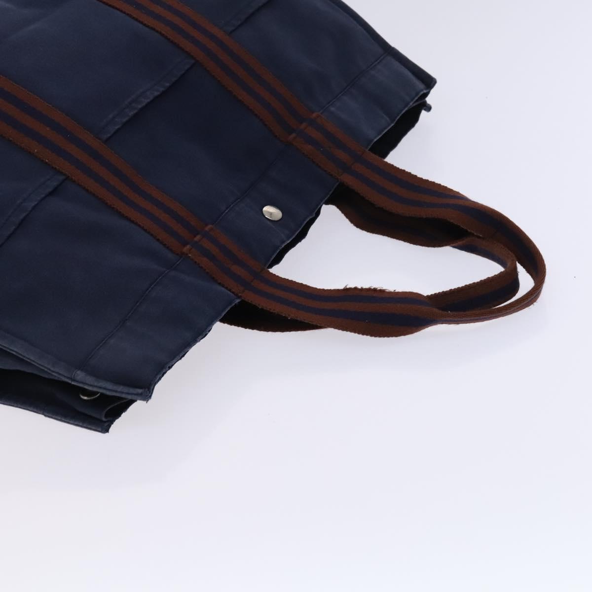 HERMES Fourre Tout Tote Bag Canvas 5Set Black Gray Navy Auth ti2960
