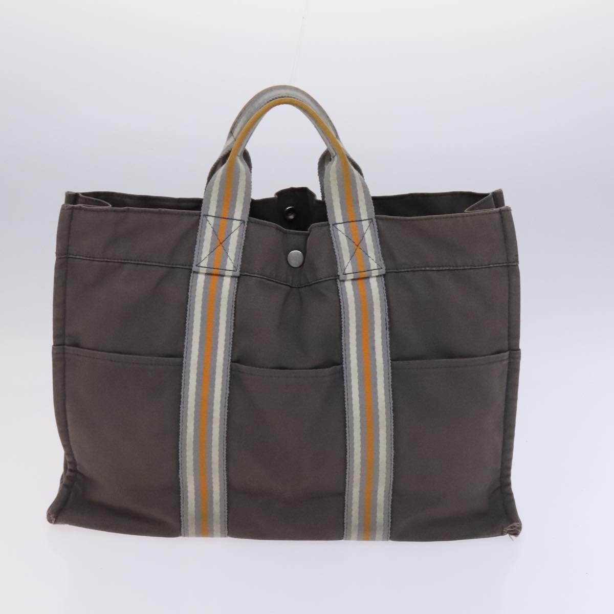 HERMES Fourre Tout Tote Bag Canvas 5Set Black Gray Navy Auth ti2960