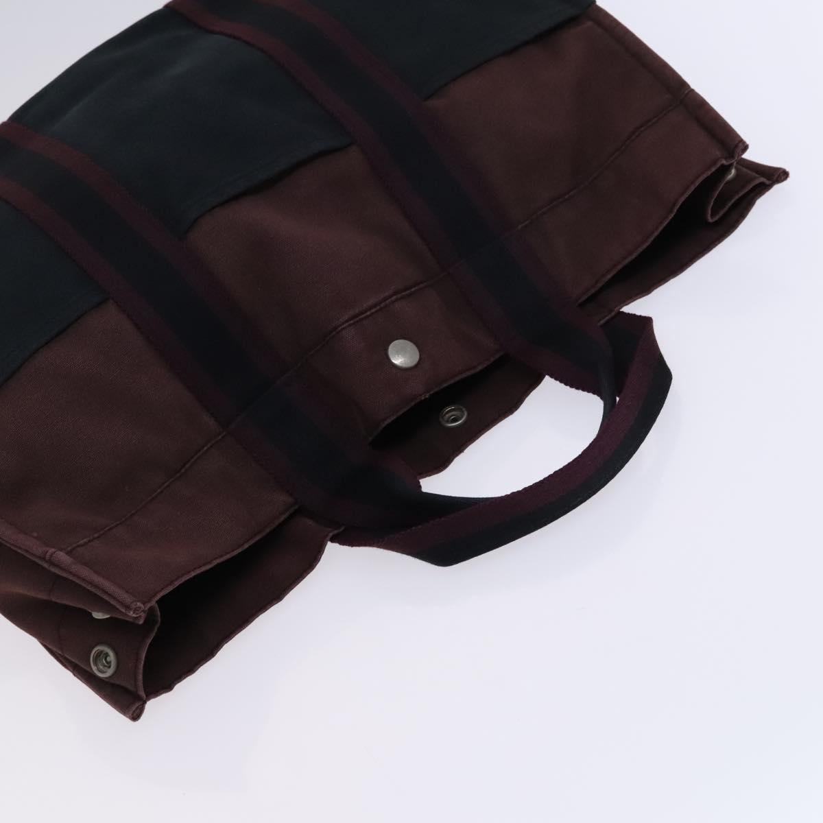 HERMES Fourre Tout Tote Bag Canvas 5Set Black Gray Navy Auth ti2960
