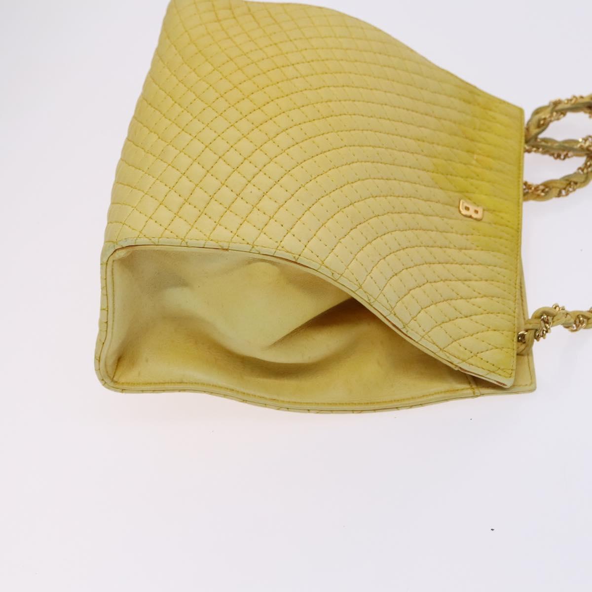 TORY BURCH Bally Tote Bag PVC Leather 2Set Black Yellow Auth ti2961