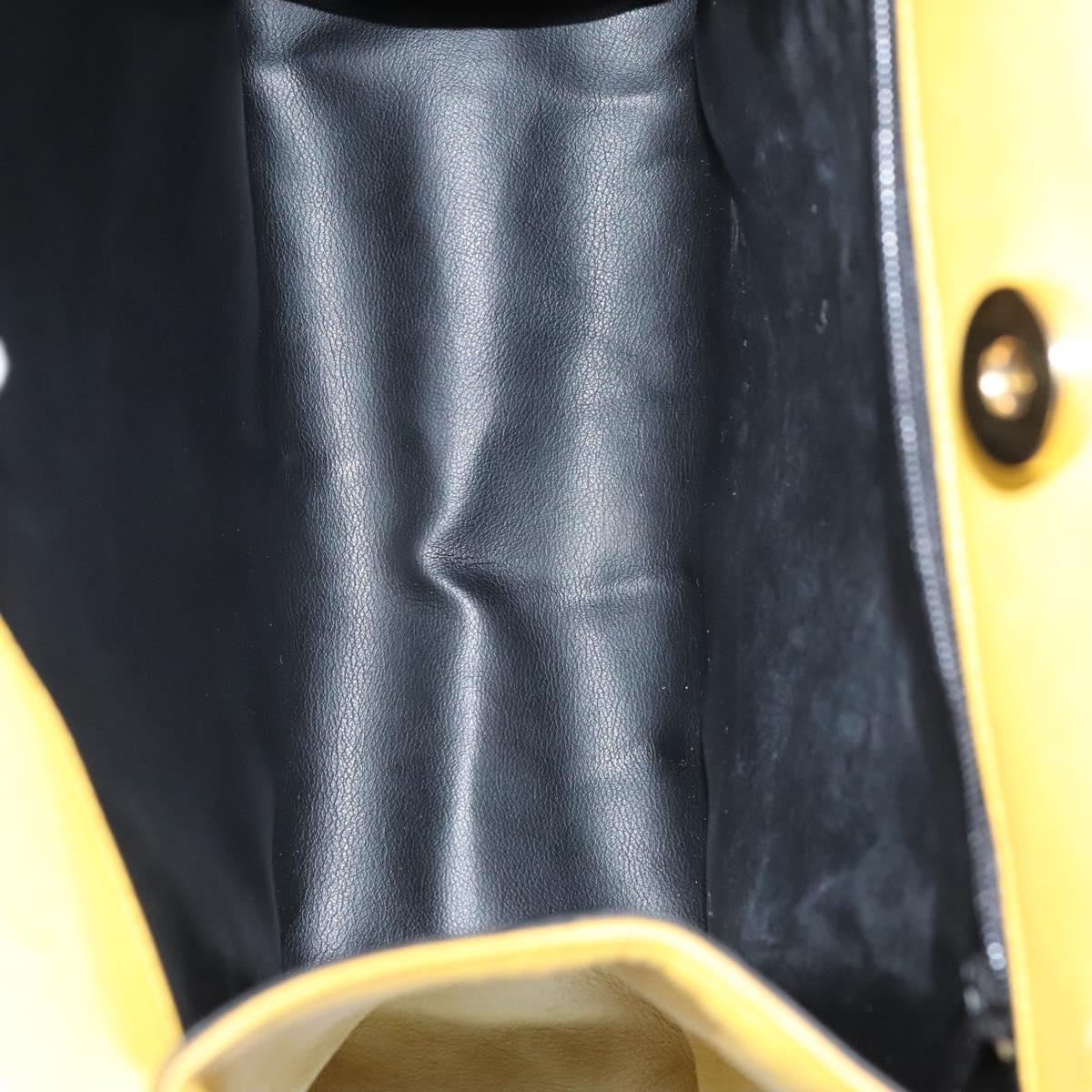 TORY BURCH Bally Tote Bag PVC Leather 2Set Black Yellow Auth ti2961