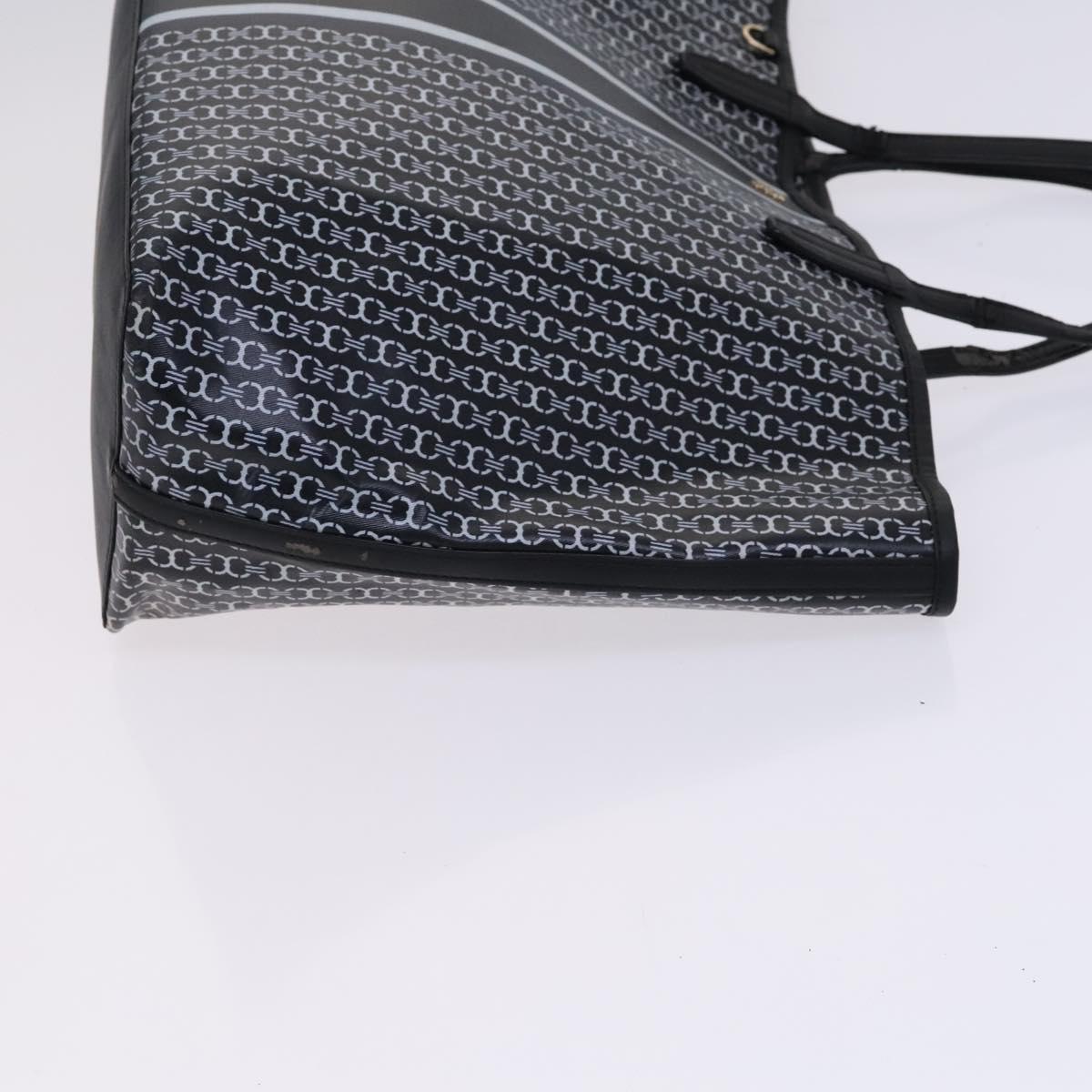 TORY BURCH Bally Tote Bag PVC Leather 2Set Black Yellow Auth ti2961