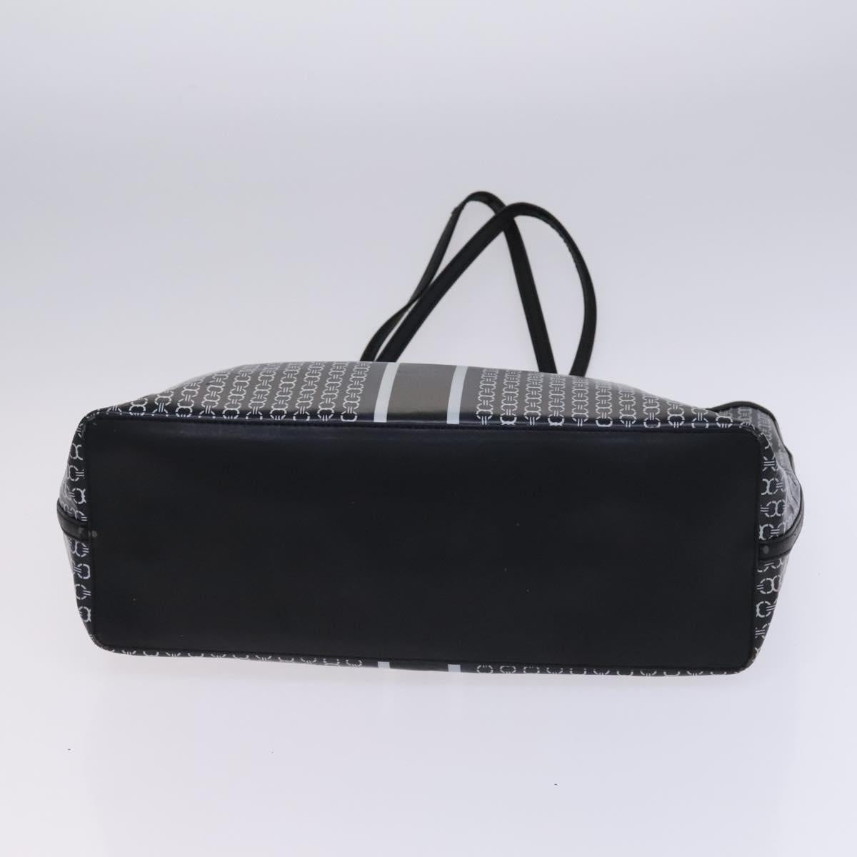 TORY BURCH Bally Tote Bag PVC Leather 2Set Black Yellow Auth ti2961