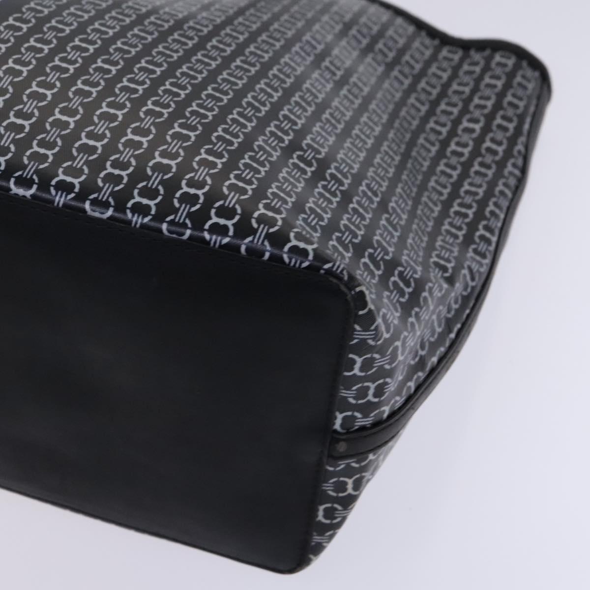 TORY BURCH Bally Tote Bag PVC Leather 2Set Black Yellow Auth ti2961