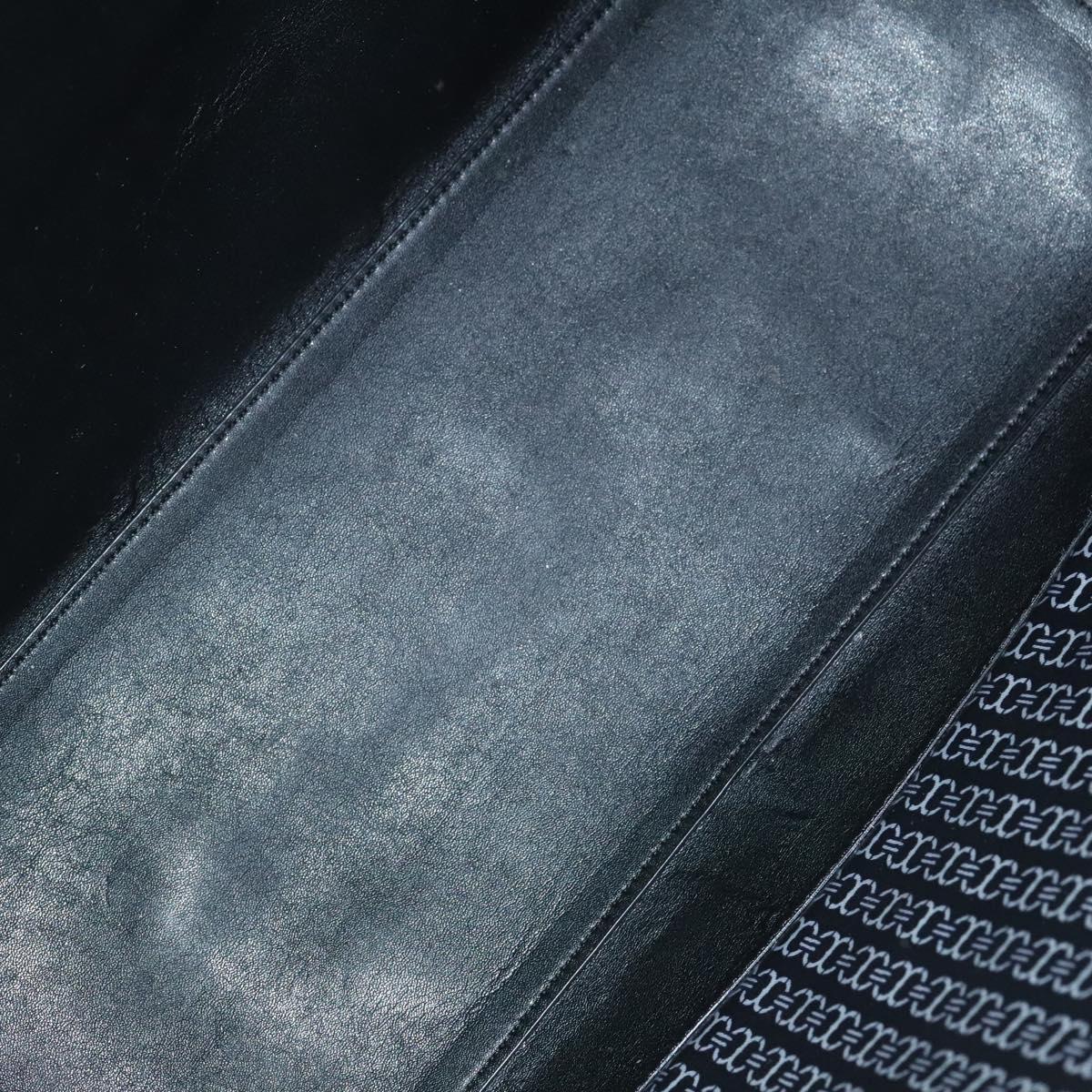 TORY BURCH Bally Tote Bag PVC Leather 2Set Black Yellow Auth ti2961