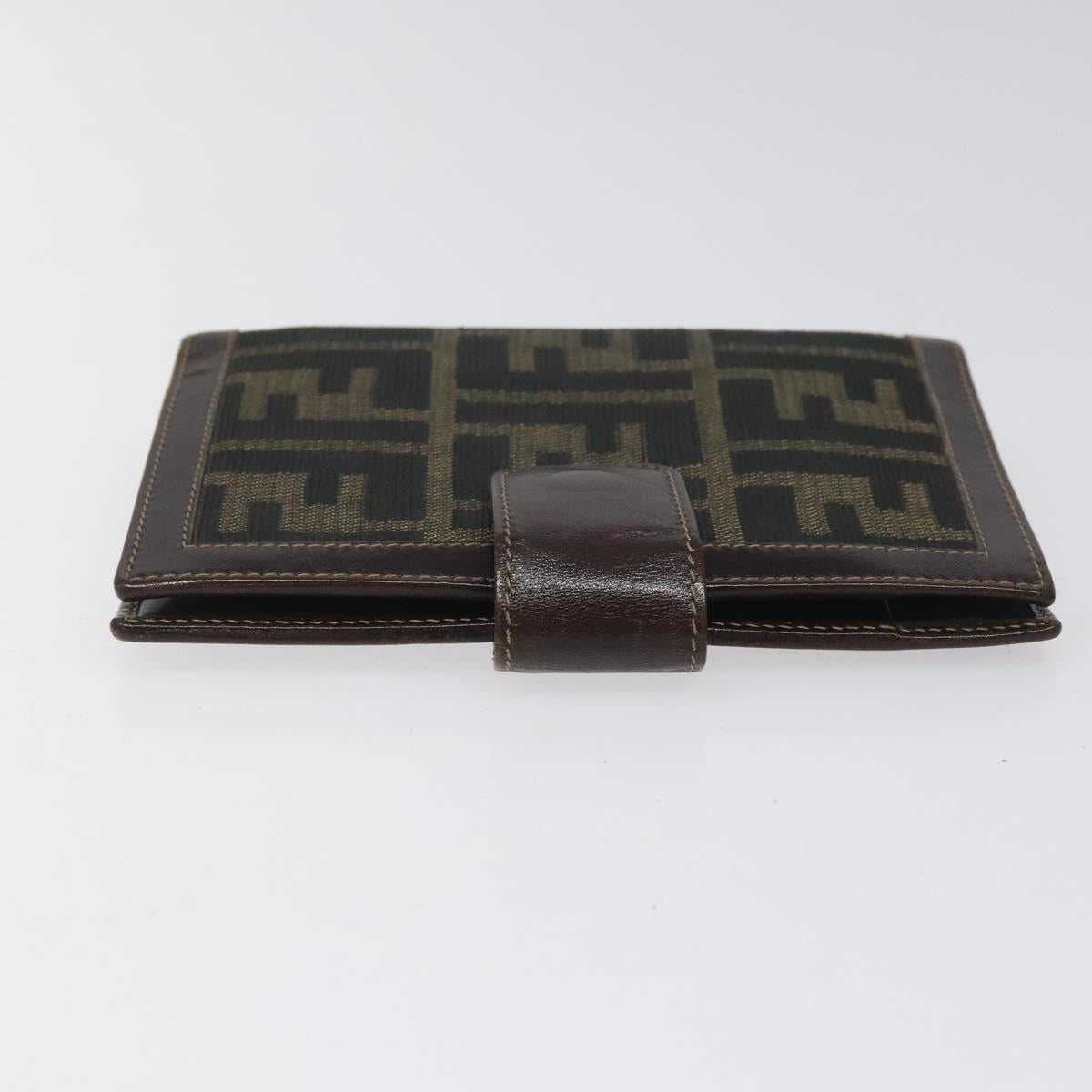 FENDI Zucca Canvas Day Planner Cover Brown Black Auth ti2962