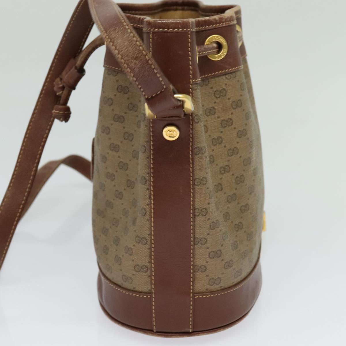GUCCI Micro GG Supreme Shoulder Bag Beige Gold 007 86 0044 Auth ti2975
