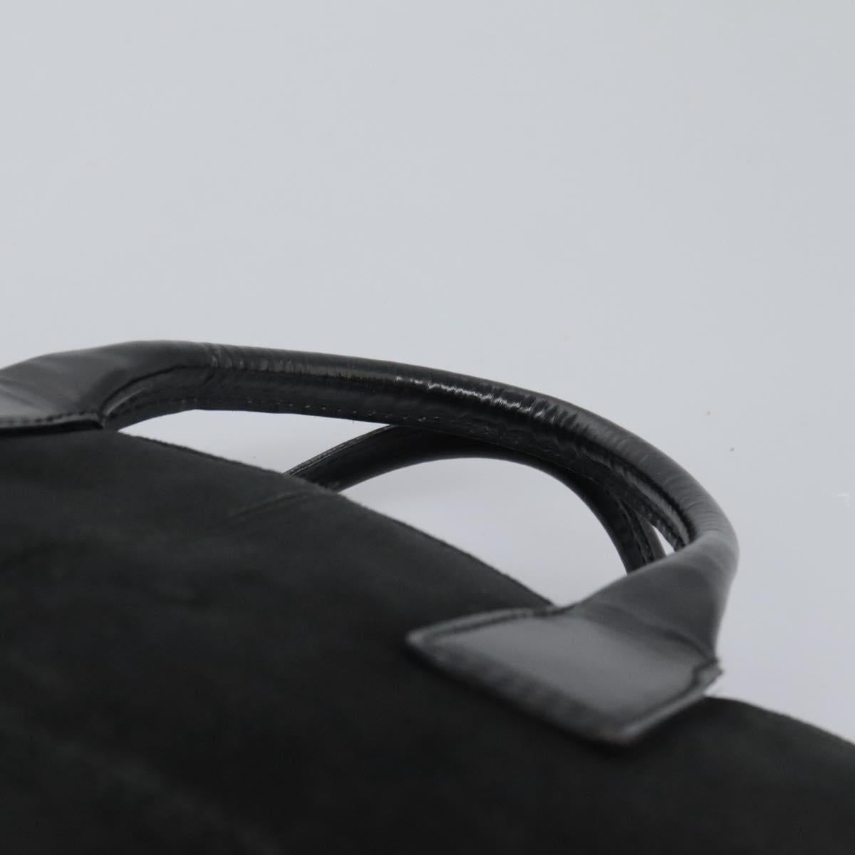 GUCCI Hand Bag Suede 2way Black Silver Auth ti2978