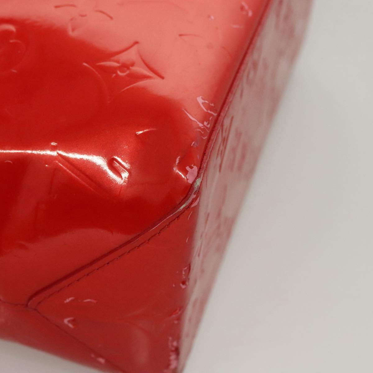 LOUIS VUITTON Monogram Vernis Reade PM Hand Bag Red Rouge M91088 LV Auth ti2980