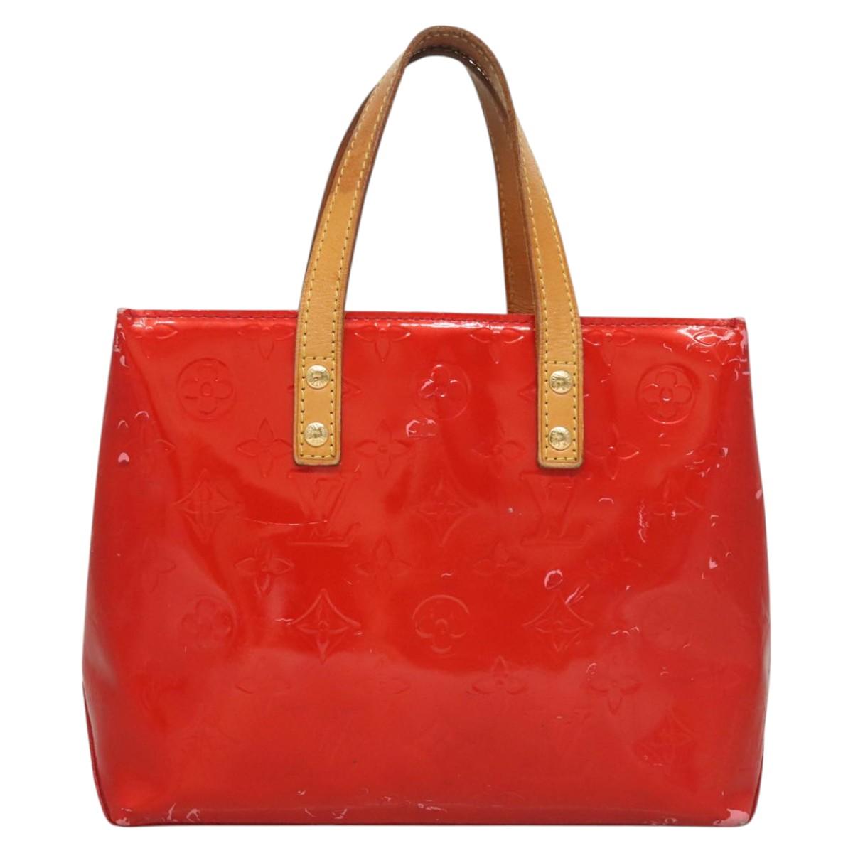 LOUIS VUITTON Monogram Vernis Reade PM Hand Bag Red Rouge M91088 LV Auth ti2980