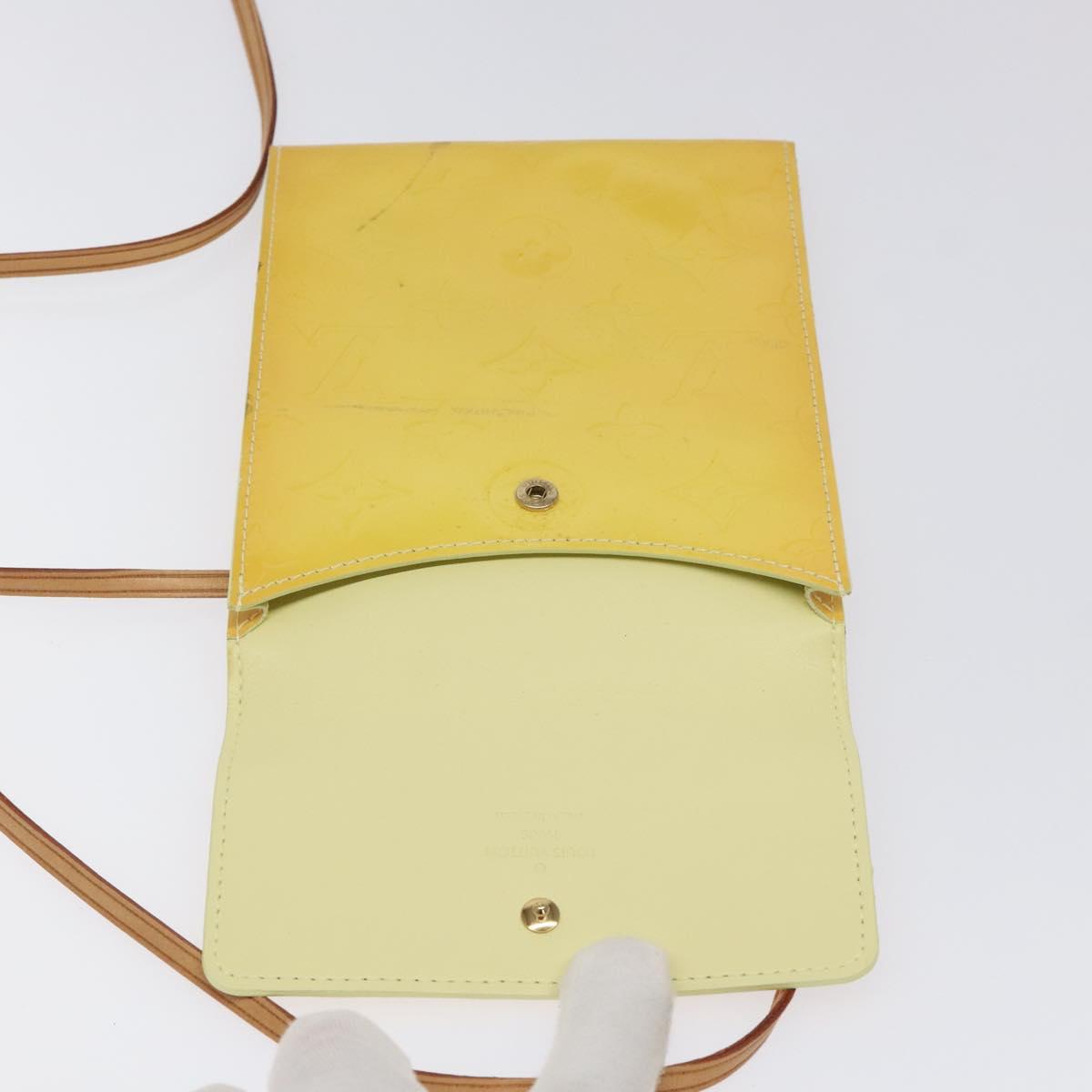 LOUIS VUITTON Monogram Vernis Kenmare Pouch Yellow M91060 LV Auth ti2982