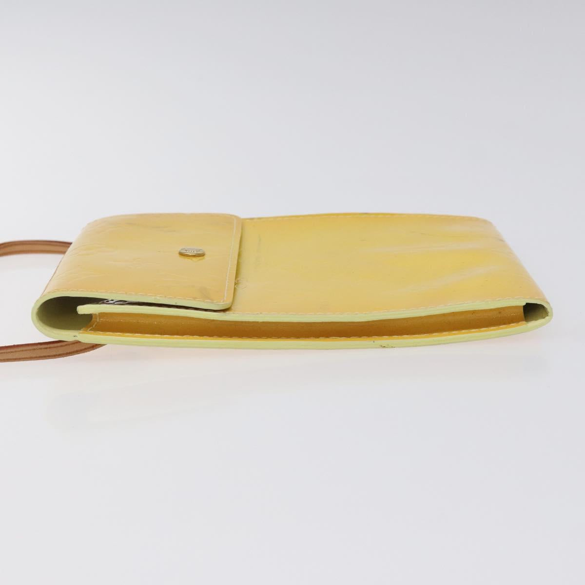 LOUIS VUITTON Monogram Vernis Kenmare Pouch Yellow M91060 LV Auth ti2982