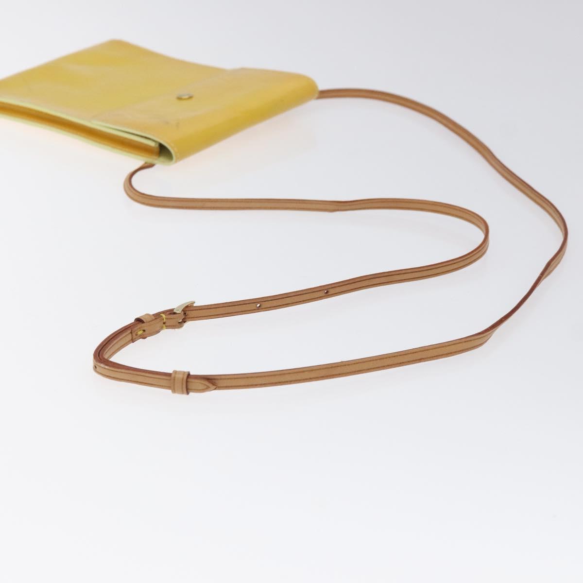 LOUIS VUITTON Monogram Vernis Kenmare Pouch Yellow M91060 LV Auth ti2982