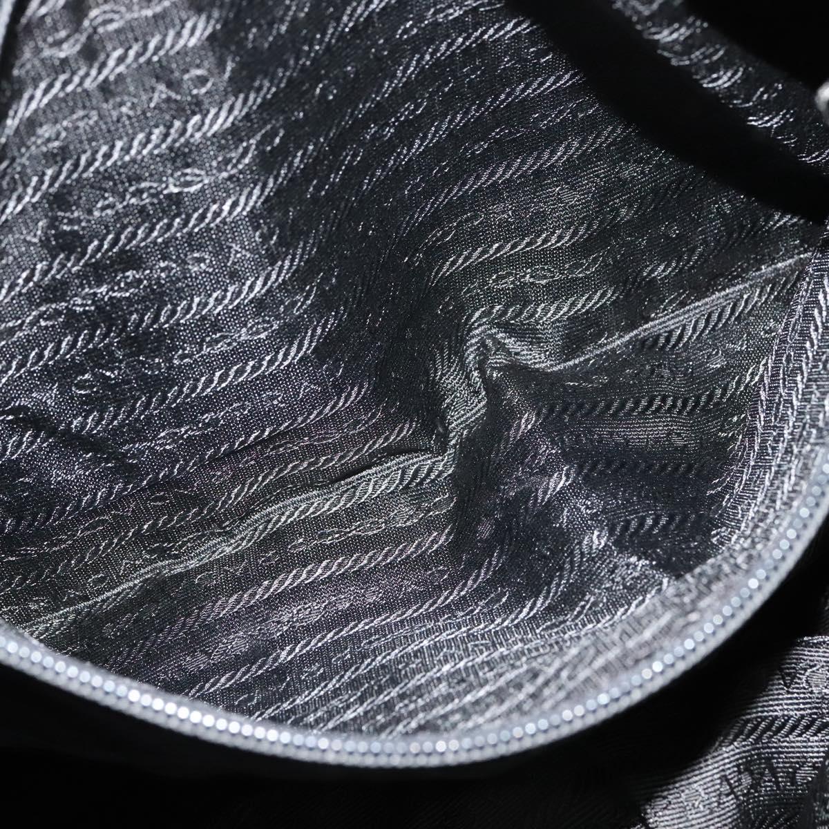 PRADA Hand Bag Nylon Black Gold Auth ti2990