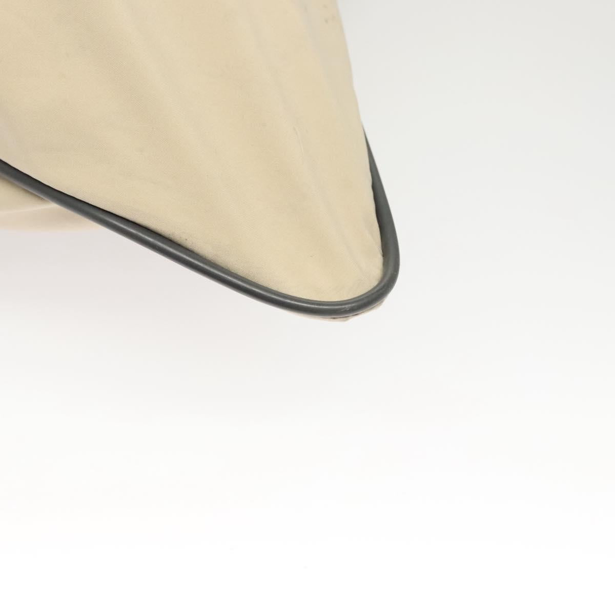 PRADA Sports Tote Bag Nylon Beige Silver Auth ti2991