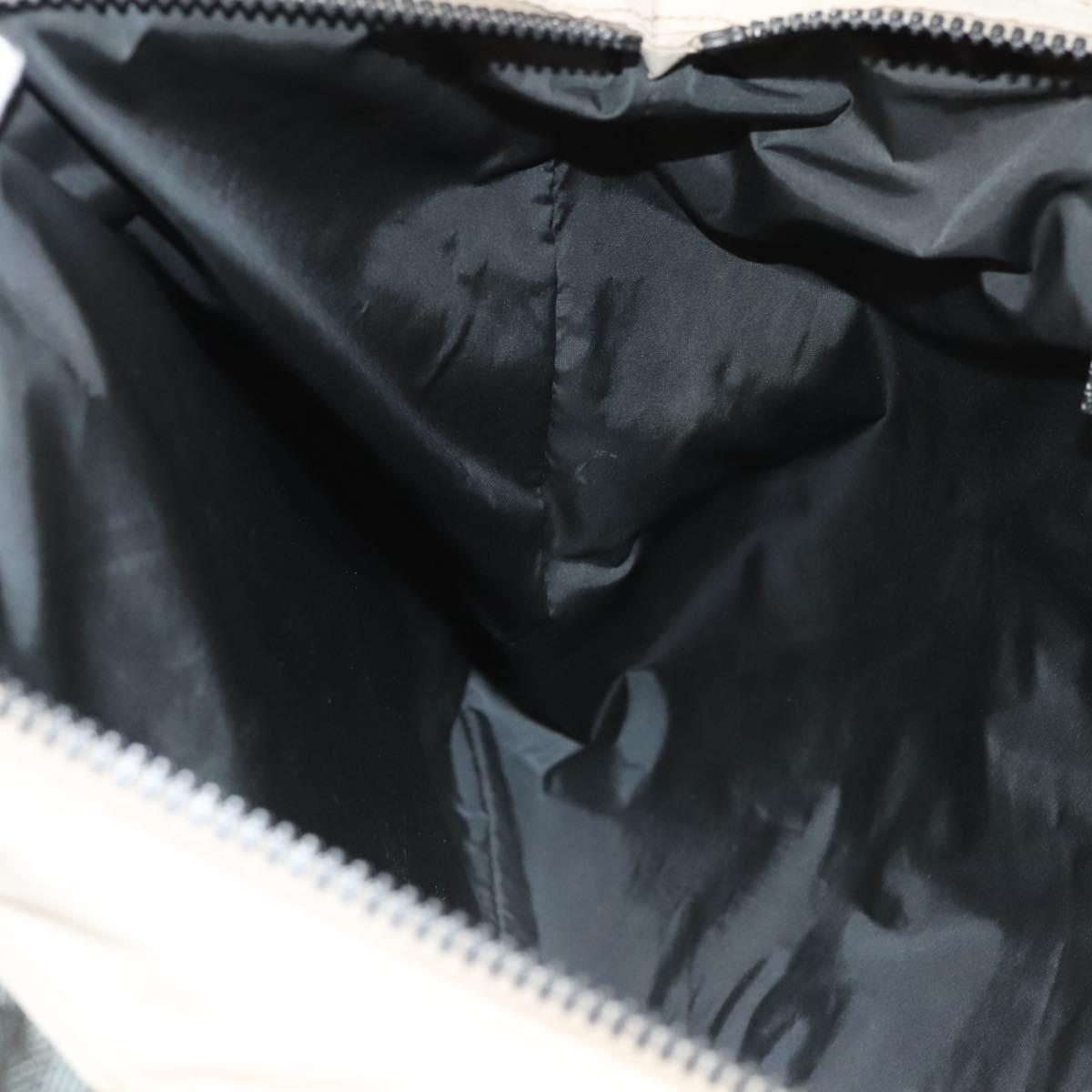 PRADA Sports Tote Bag Nylon Beige Silver Auth ti2991