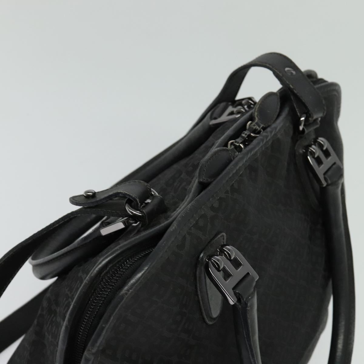 BALLY Hand Bag Nylon 2way Black Silver Auth ti2995