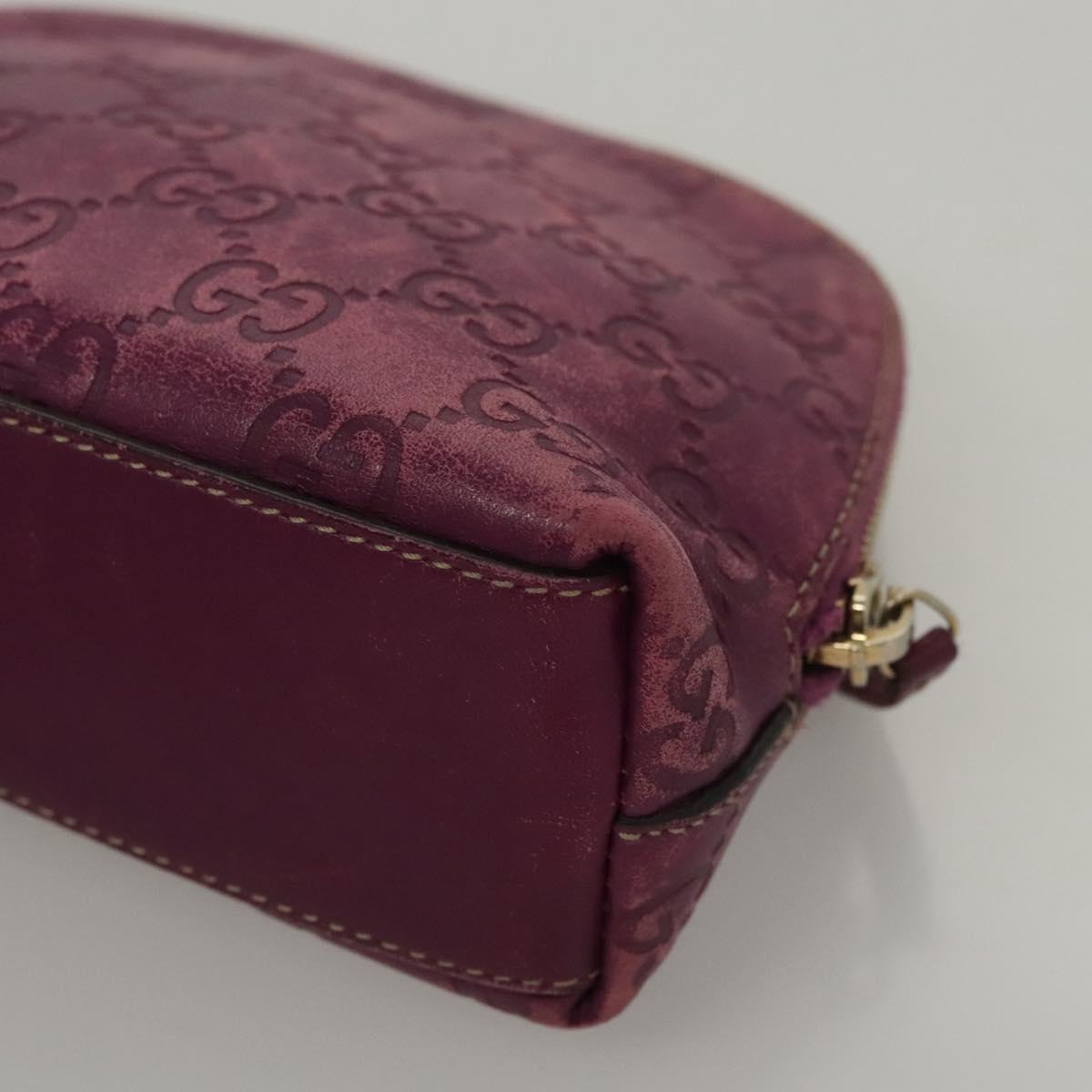 GUCCI GG Canvas Guccissima Pouch Leather Purple 141810 Auth ti3019