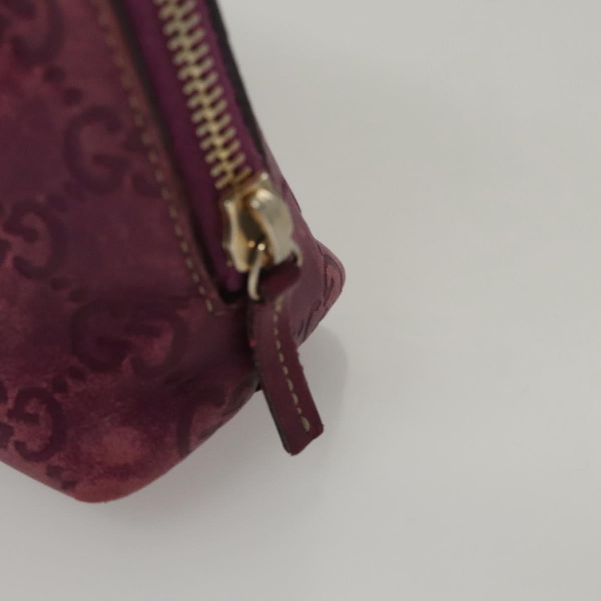 GUCCI GG Canvas Guccissima Pouch Leather Purple 141810 Auth ti3019