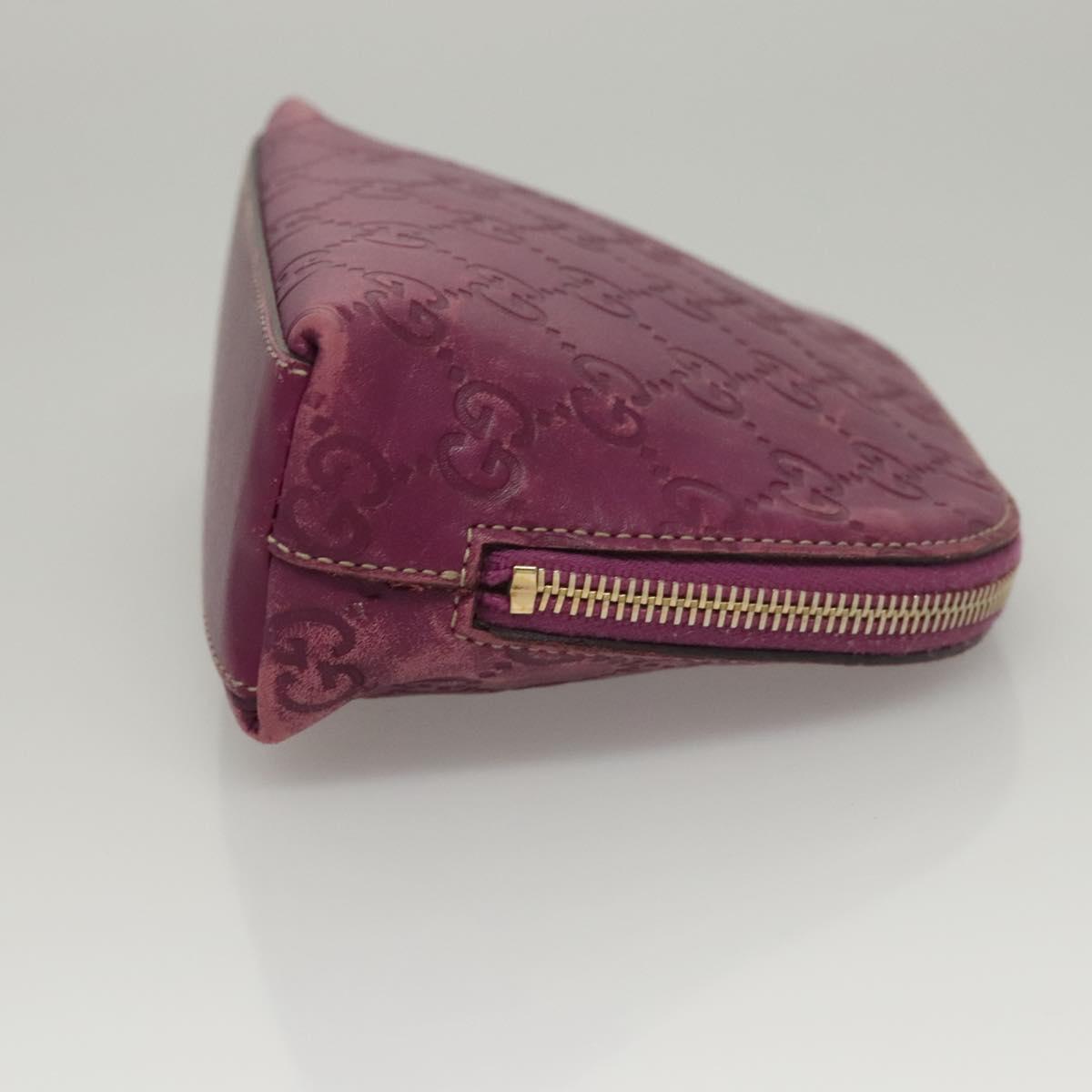 GUCCI GG Canvas Guccissima Pouch Leather Purple 141810 Auth ti3019