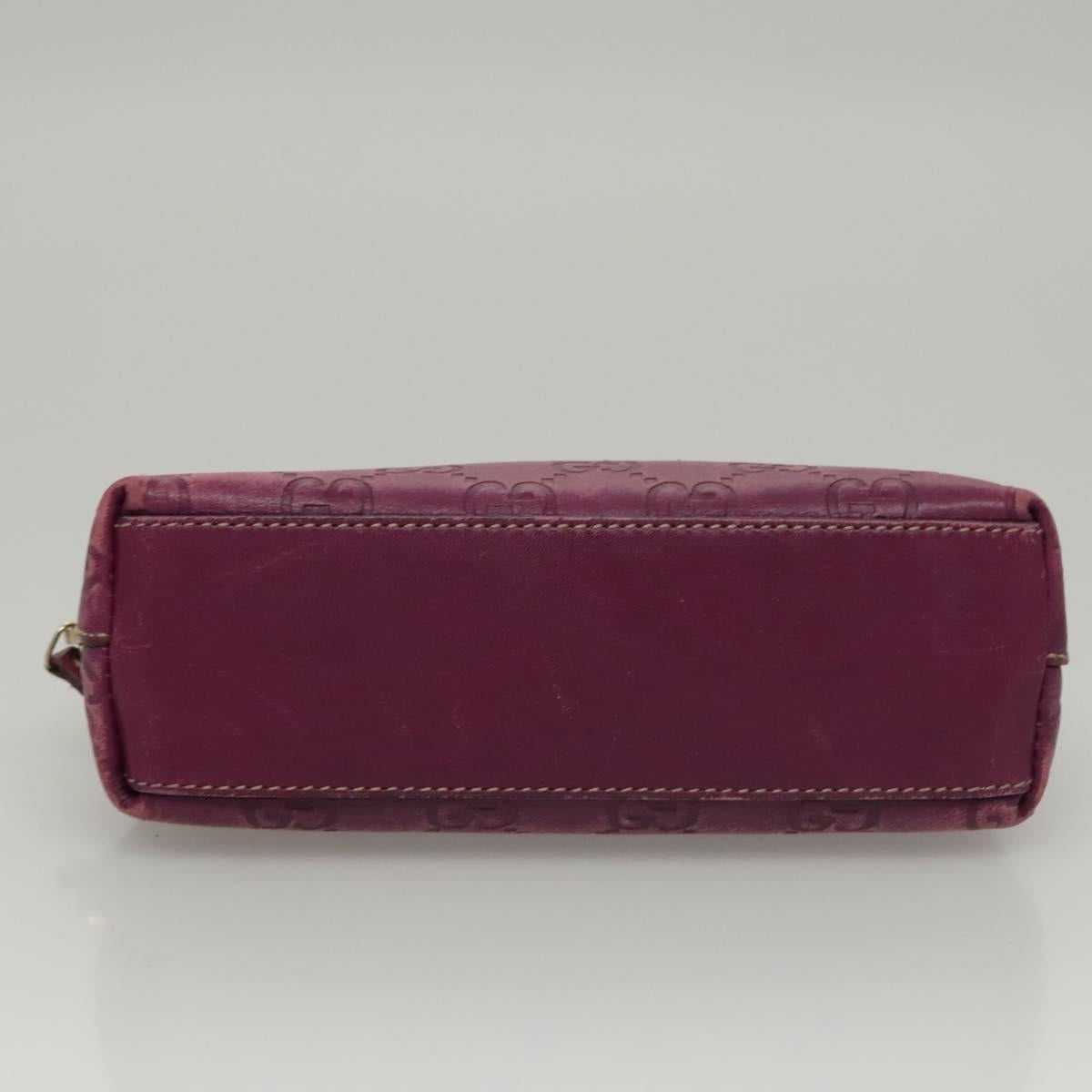GUCCI GG Canvas Guccissima Pouch Leather Purple 141810 Auth ti3019