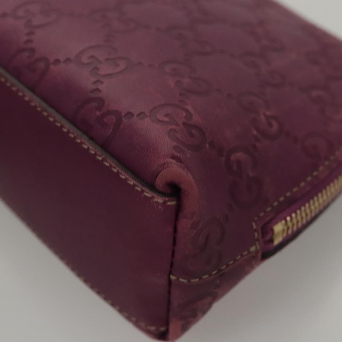 GUCCI GG Canvas Guccissima Pouch Leather Purple 141810 Auth ti3019