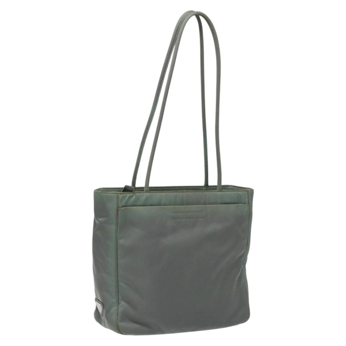 PRADA Tote Bag Nylon Green Auth ti3020