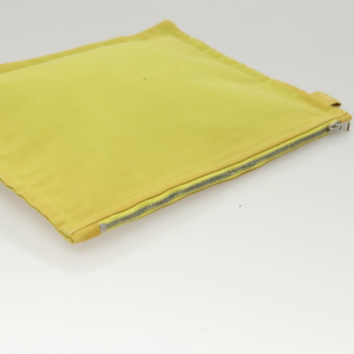 HERMES Bora Bora Pouch Canvas 2Set Pink Yellow Auth ti3022