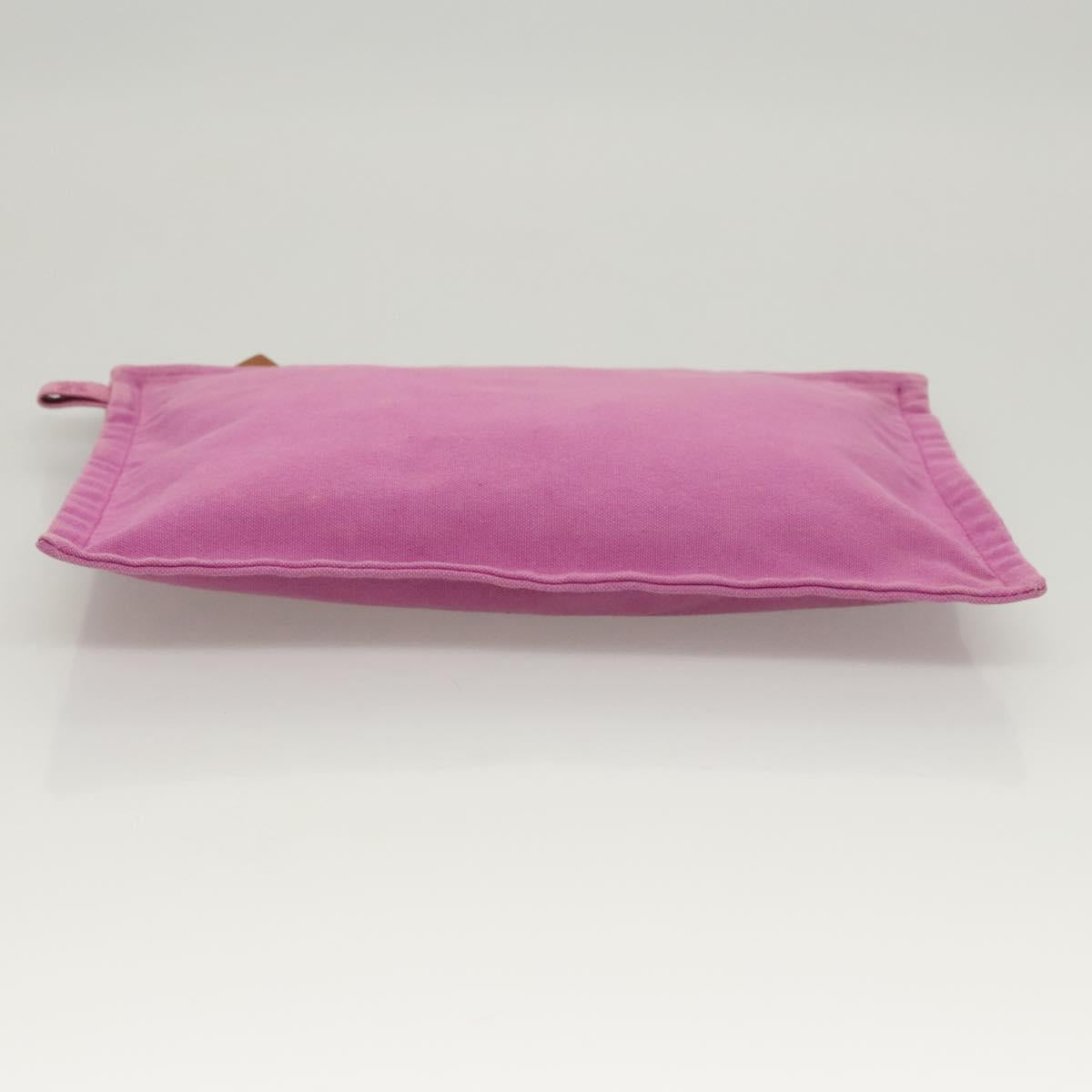 HERMES Bora Bora Pouch Canvas 2Set Pink Yellow Auth ti3022