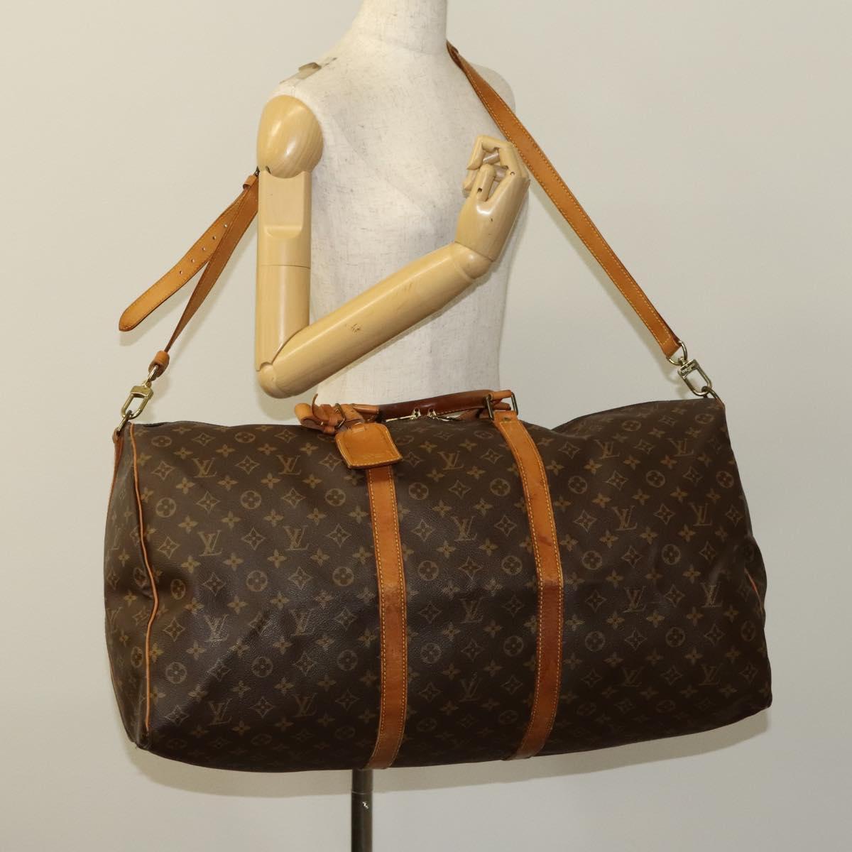 LOUIS VUITTON Monogram Keepall Bandouliere 60 Boston Bag M41412 LV Auth ti3031