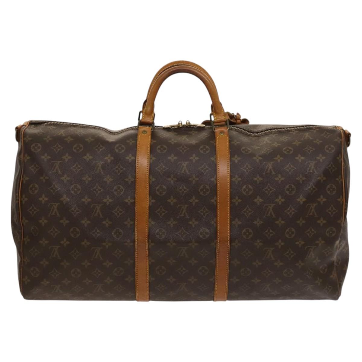 LOUIS VUITTON Monogram Keepall Bandouliere 60 Boston Bag M41412 LV Auth ti3031