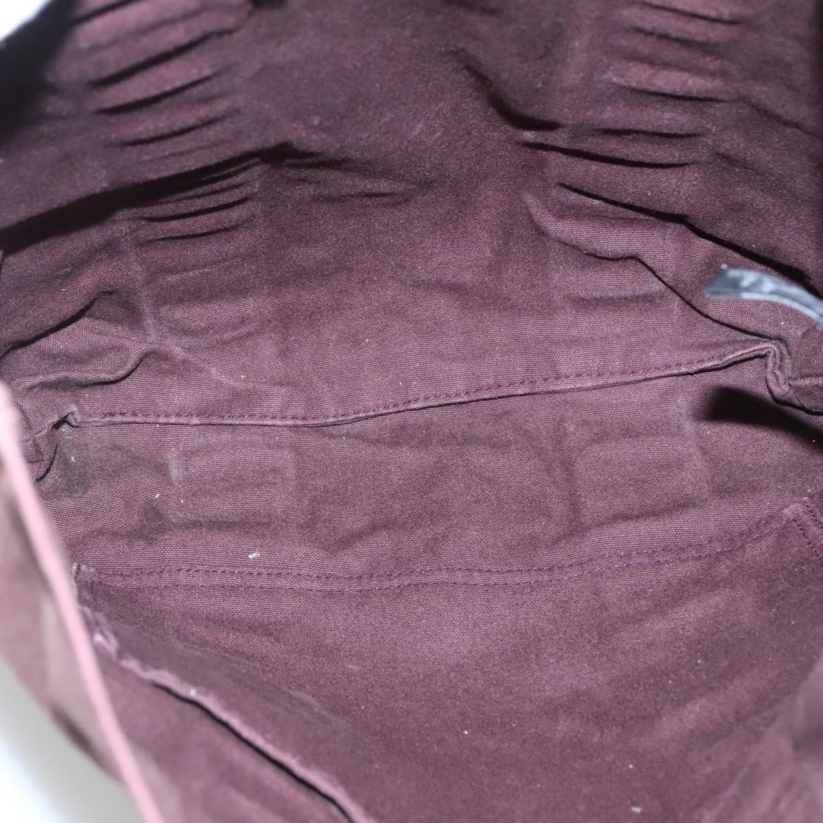 HERMES Fourre Tout Cabas Tote Bag Canvas Bordeaux Auth ti3044