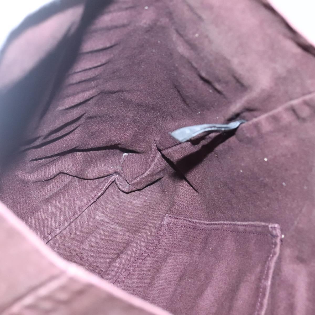 HERMES Fourre Tout Cabas Tote Bag Canvas Bordeaux Auth ti3044