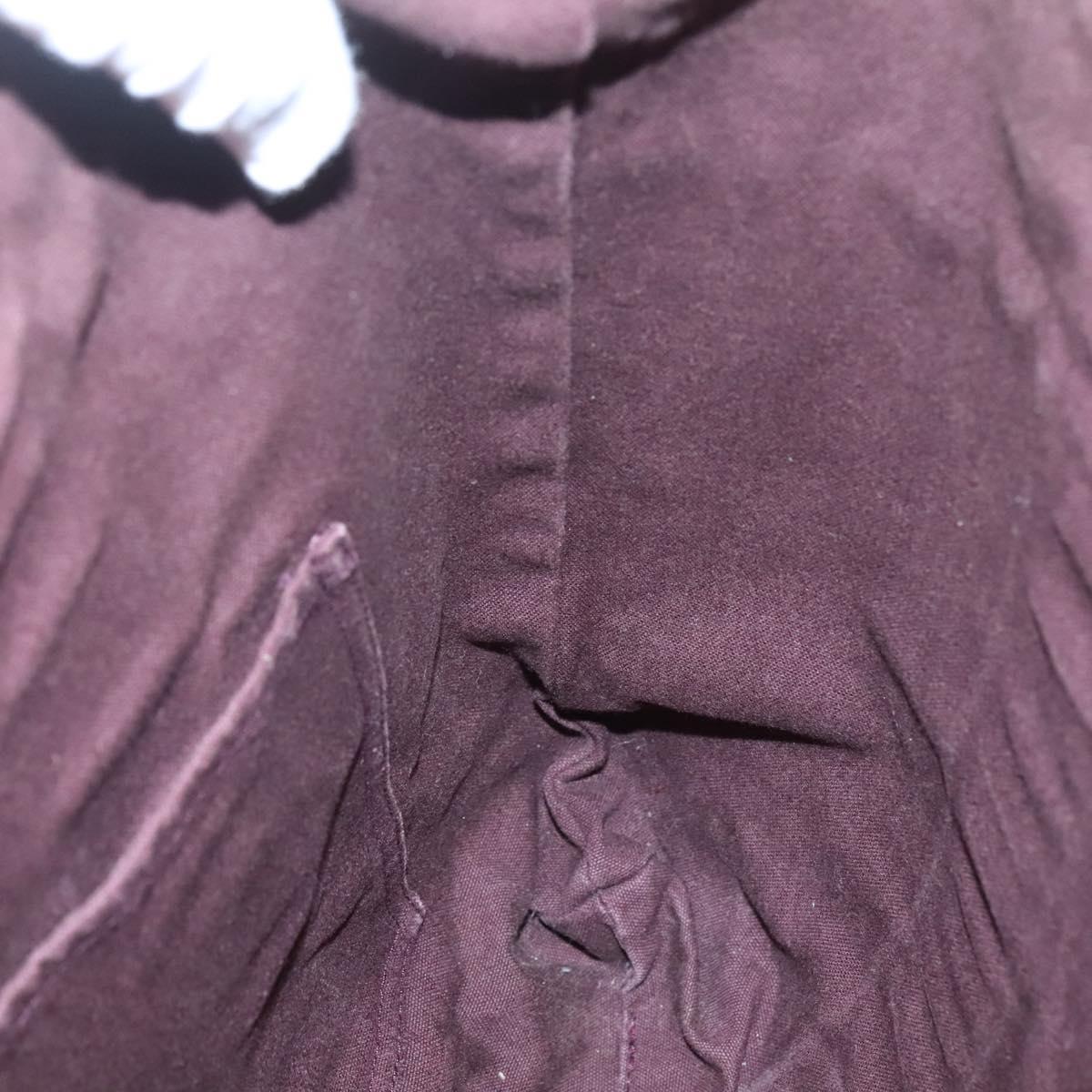 HERMES Fourre Tout Cabas Tote Bag Canvas Bordeaux Auth ti3044