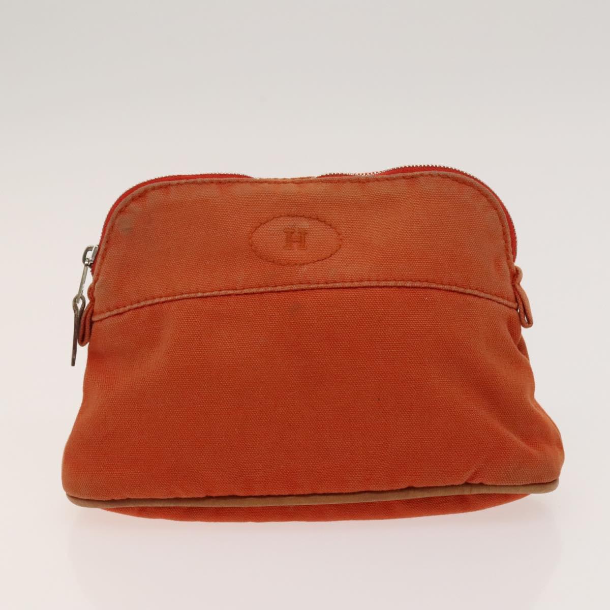 HERMES Bolide Pouch Canvas 6Set Orange Brown Red Auth ti3047