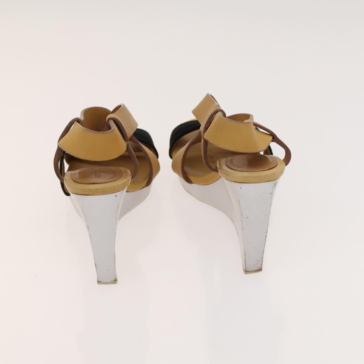 BALLY Fendi Chloe Sandals Leather 4Set White Black Brown Auth ti3052