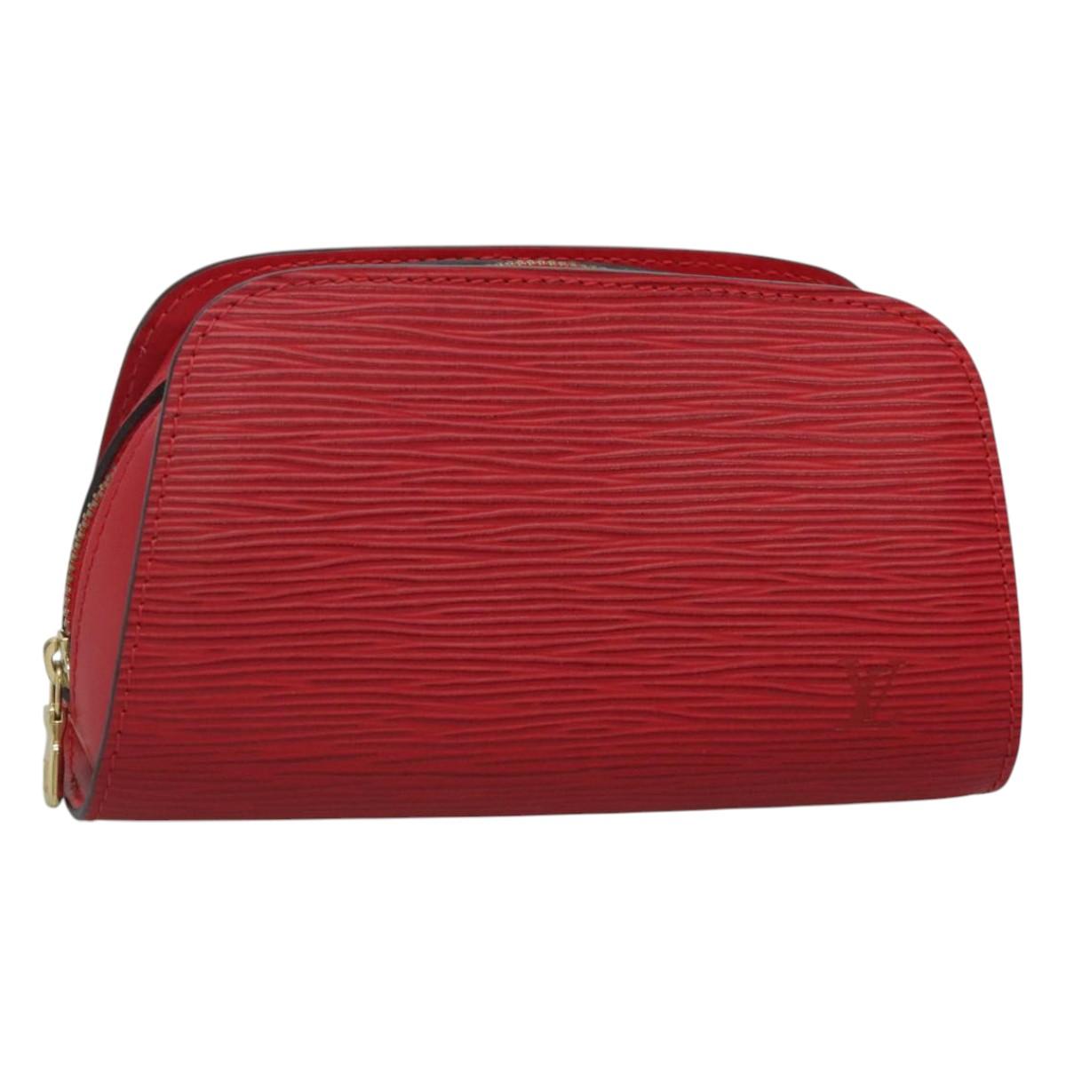 LOUIS VUITTON Epi Dauphine PM Pouch Castilian Red M48447 LV Auth ti3059