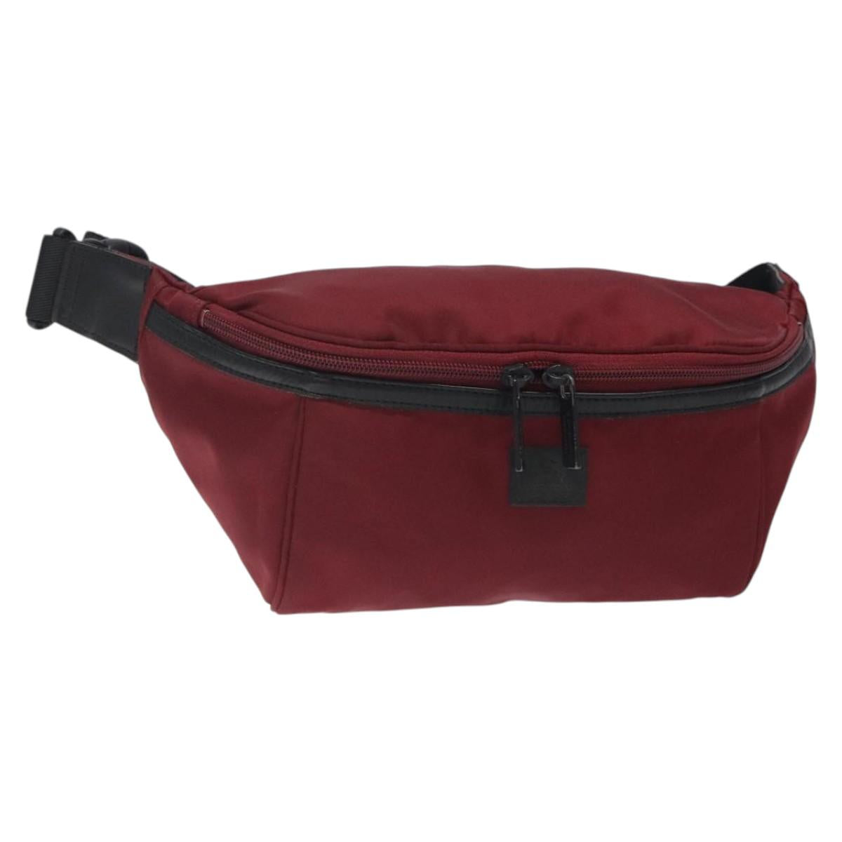 BURBERRY Black label Waist bag Nylon Red Auth ti3060