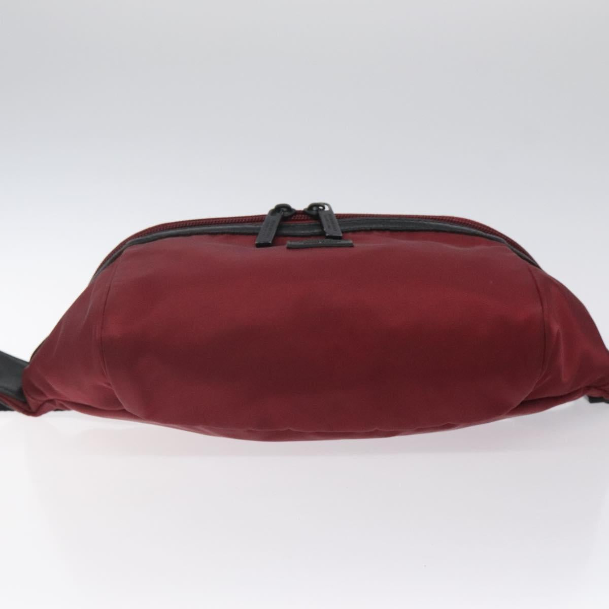 BURBERRY Black label Waist bag Nylon Red Auth ti3060