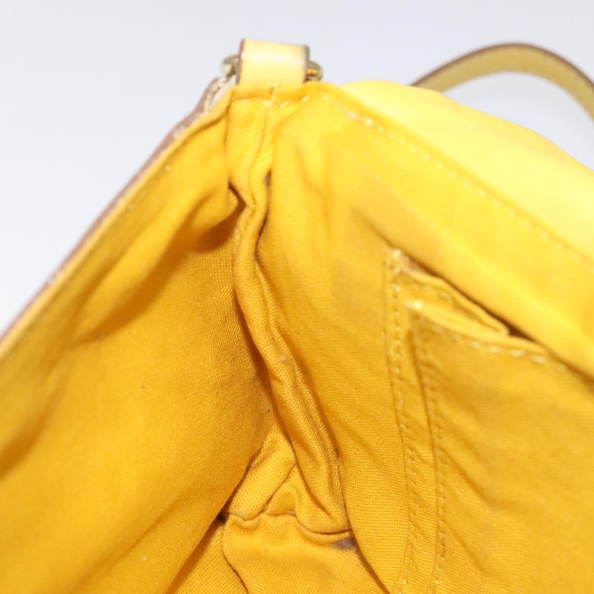 BURBERRY Blue Label Shoulder Bag Leather Yellow Gold Auth ti3071