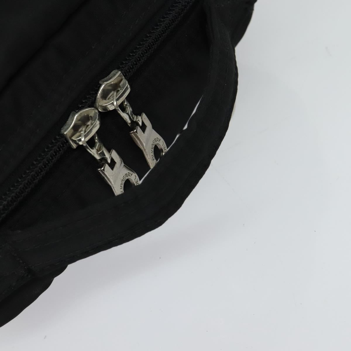 BURBERRY Nova Check Black label Shoulder Bag Nylon Black Silver Auth ti3074