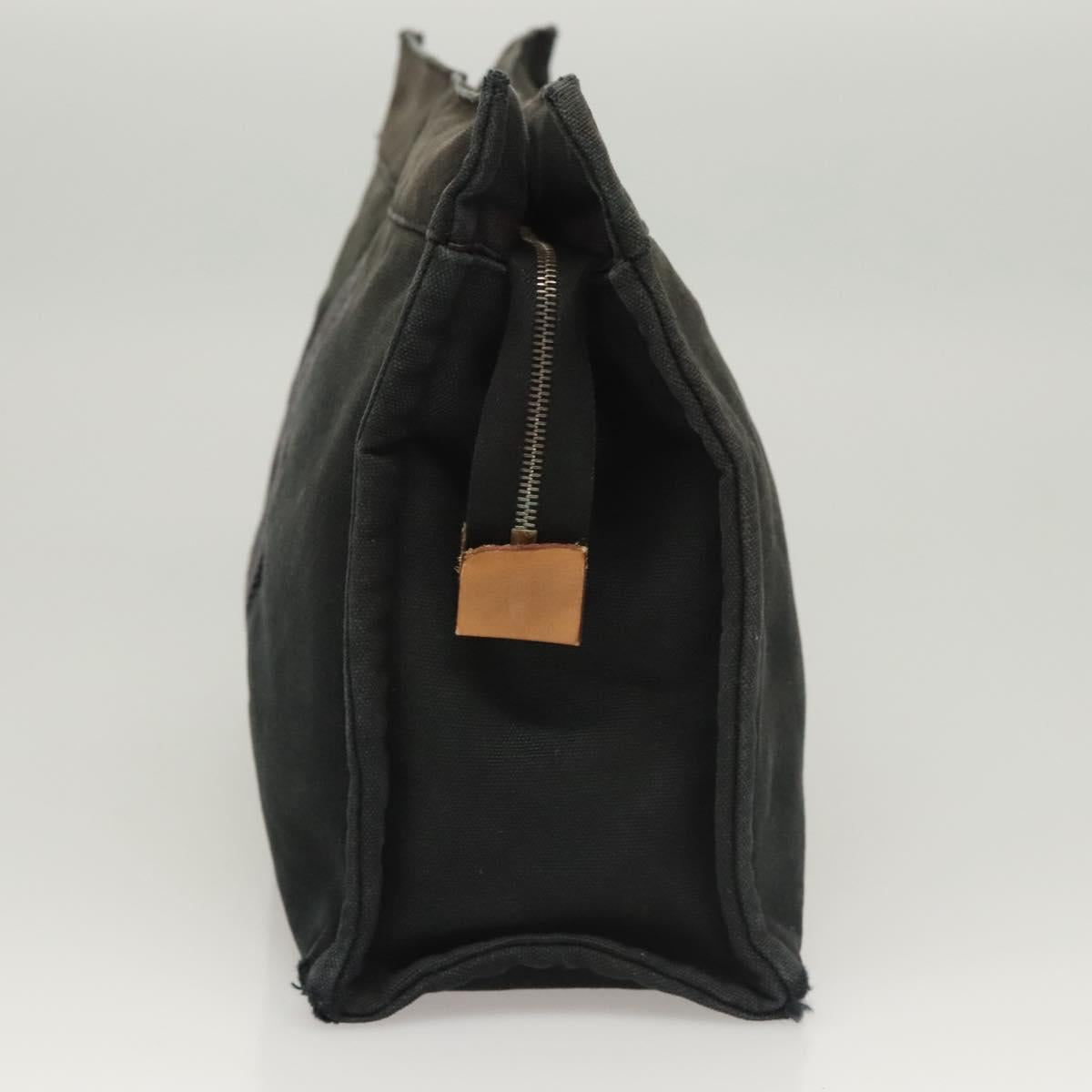 HERMES Fourre Tout Clutch Bag Canvas Black Auth ti3076